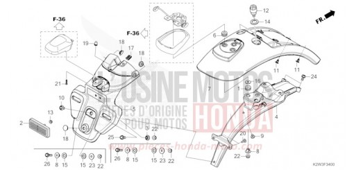 GARDE-BOUE ARRIERE ST125AP de 2023